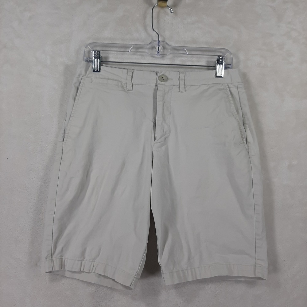 Merona Mens Chino Shorts Size 30 Stone‎ Beige Cotton Stretch Twill 8.5" Inseam